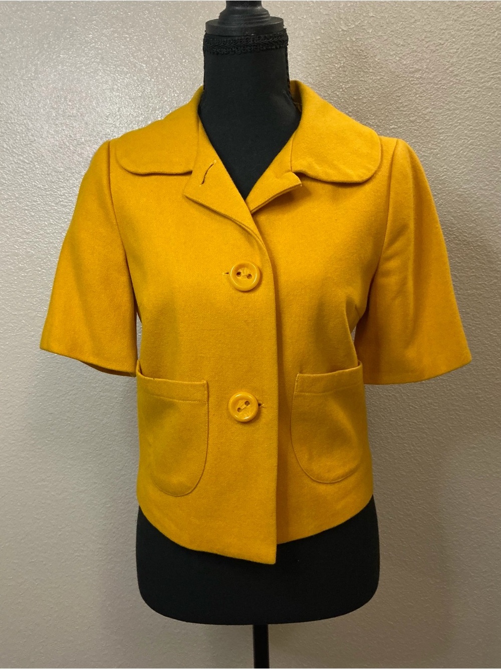 Forever 21 Mustard Short-Sleeve Button Jacket